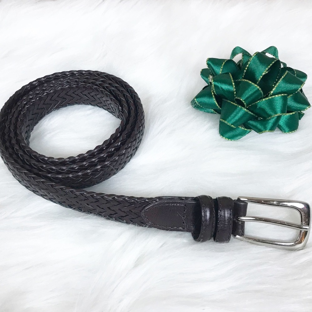 Bonded Leather Braided Belt XL